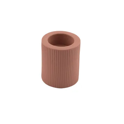 Bougeoir haut bougie chauffe-plat en céramique vieux rose