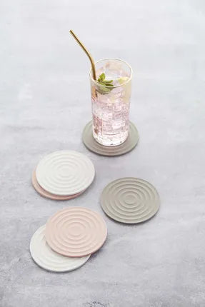 Set de 6 sous-verres en silicone 3 couleurs ø 10cm