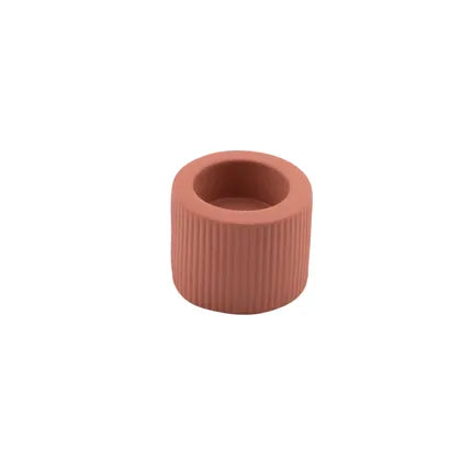 Bougeoir bas bougie chauffe-plat en céramique vieux rose