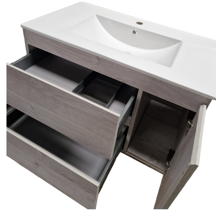 Meuble suspendu salle de bains + lavabo céramique - GRAAL