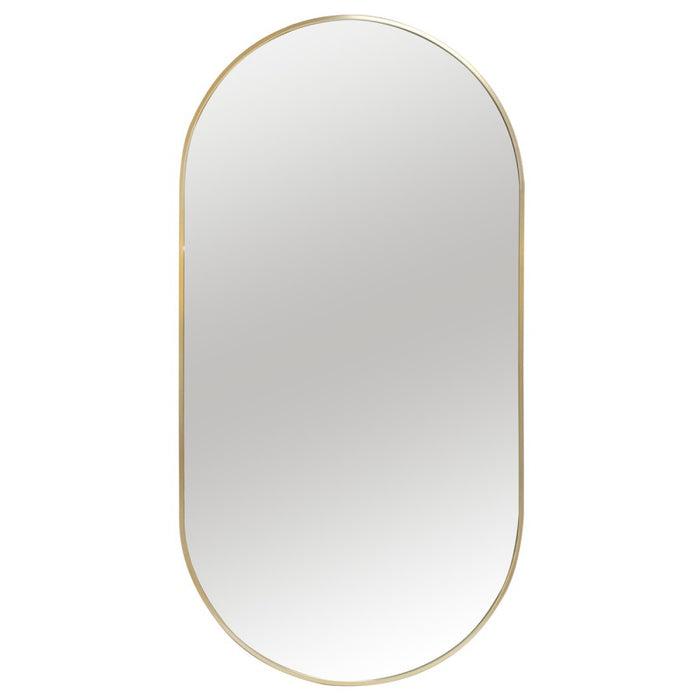Miroir cadre métal doré ovale