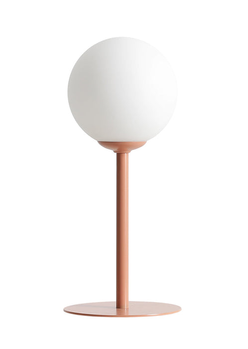 Lampe de table en métal avec globe en verre Pinne corail - Aldex
