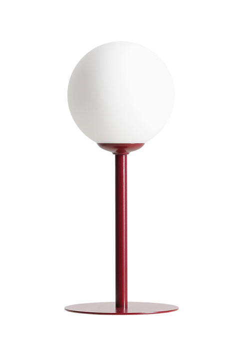 Lampe de table en métal avec globe en verre Pinne Bordeau - Aldex