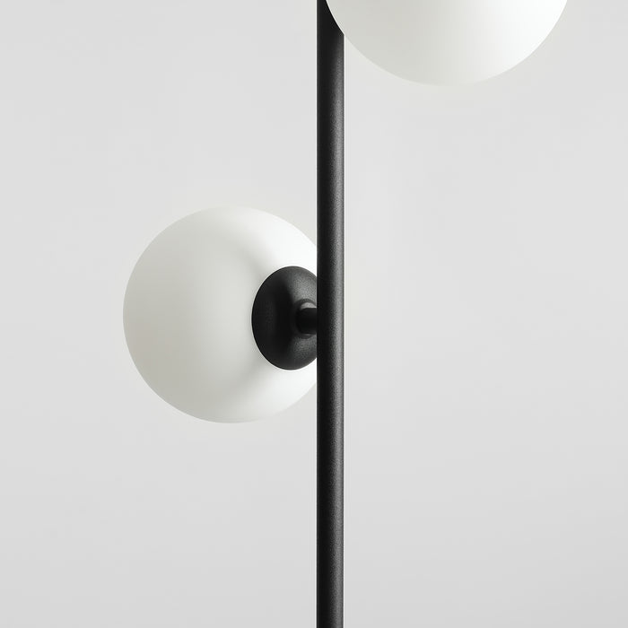 Lampadaire métal et globe en verre Libra H168 Noir - Aldex