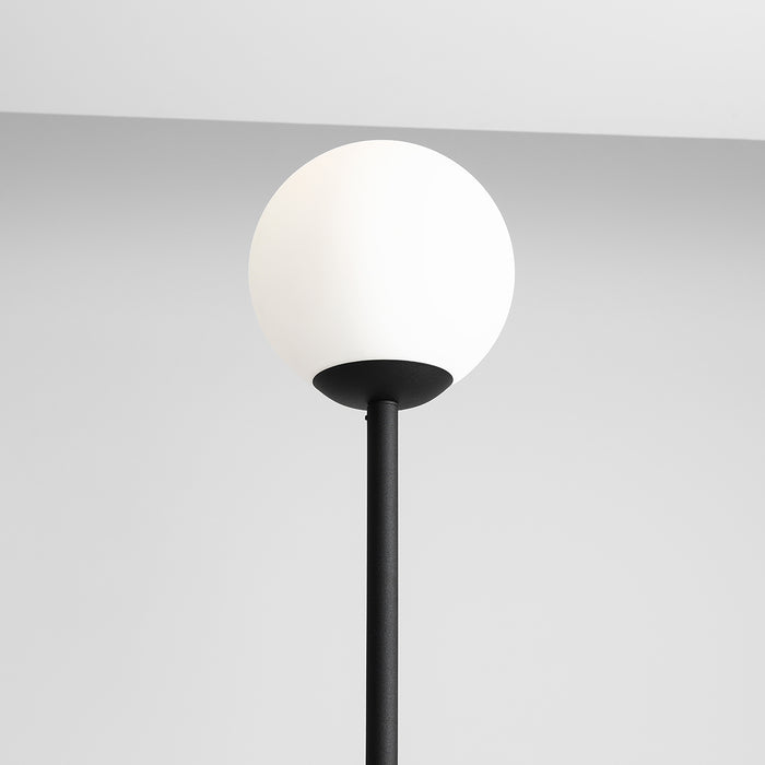 Lampadaire métal et verre Pinne Noir H 162 cm- Aldex