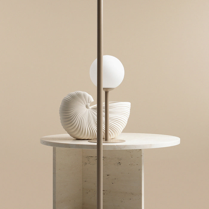 Lampe de table en métal avec globe en verre Pinne Beige - Aldex