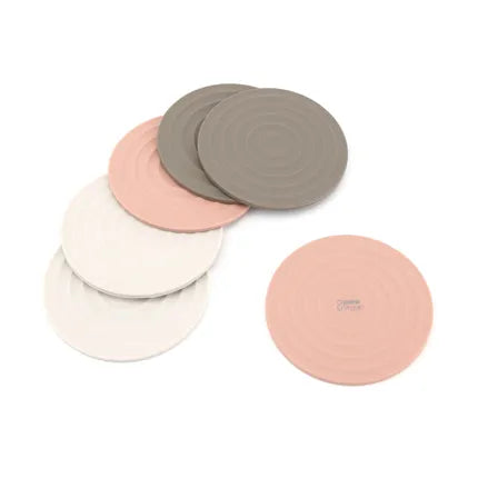 Set de 6 sous-verres en silicone 3 couleurs ø 10cm