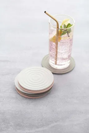 Set de 6 sous-verres en silicone 3 couleurs ø 10cm
