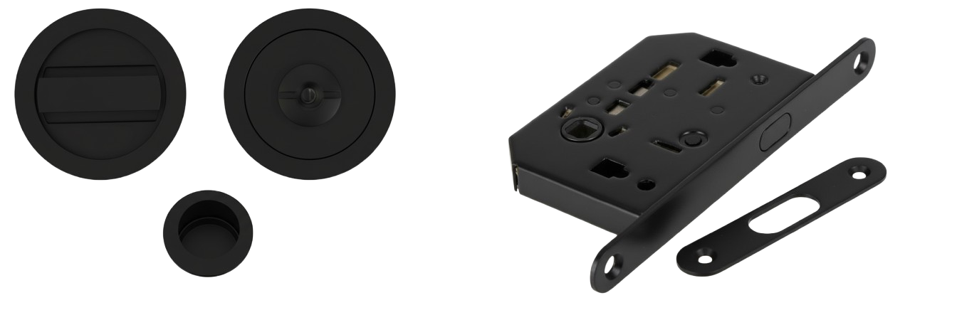 Kit Tirage Porte Coulissante Noir Mat