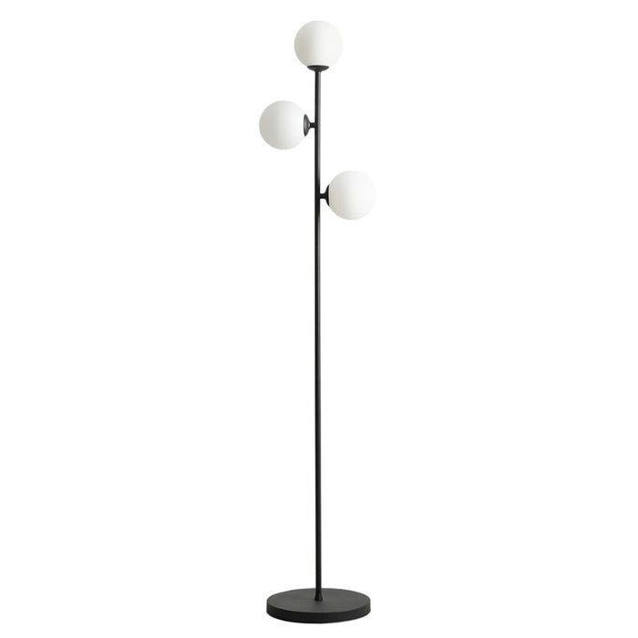 Lampadaire métal et globe en verre Libra H168 Noir - Aldex