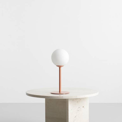 Lampe de table corail globe en verre
