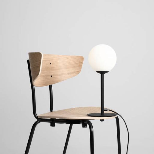 Lampe de table avec globe en verre noire
