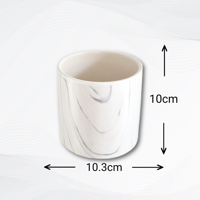 Pot effet marbre H10 cm Cache pot rond Chelone