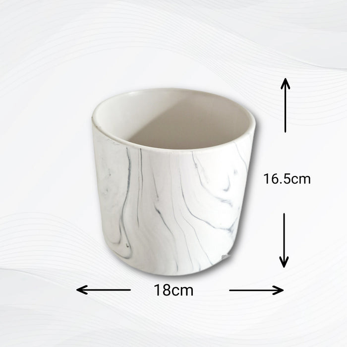 Cache pot rond Chelone pot effet marbre H16