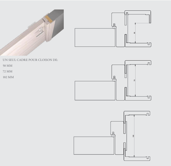 Bloc-porte fin de chantier START Noyer, H.204 l.73cm, réversible