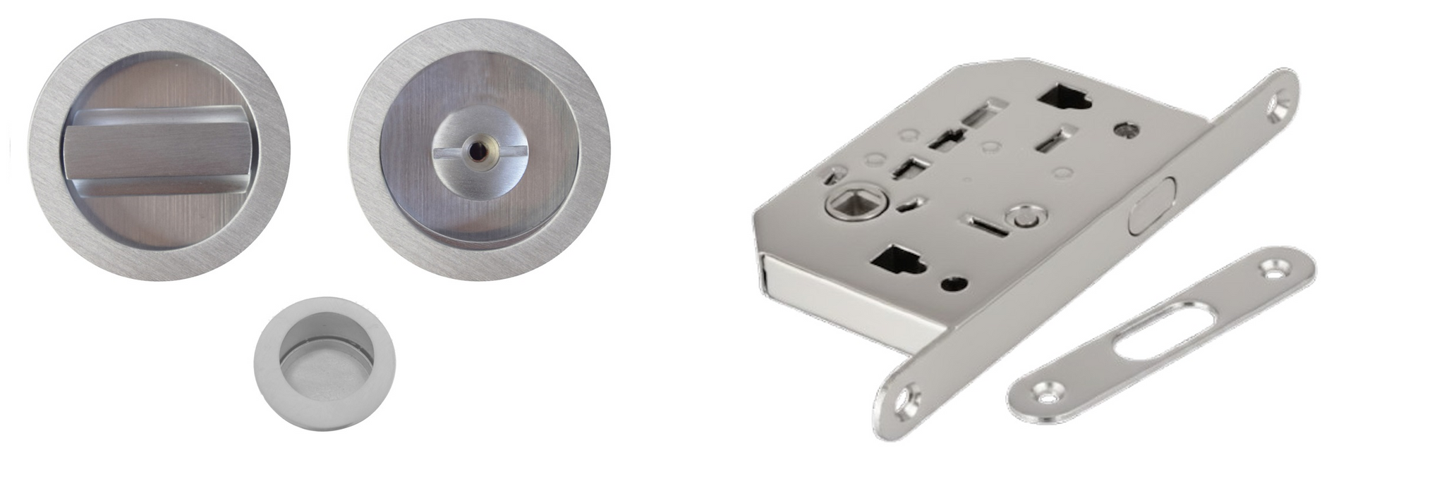 Kit Tirage Porte Coulissante Chrome Satiné