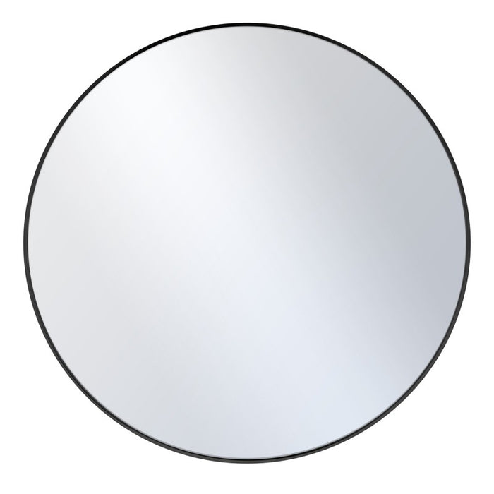 Miroir rond LOFT en métal noir D80