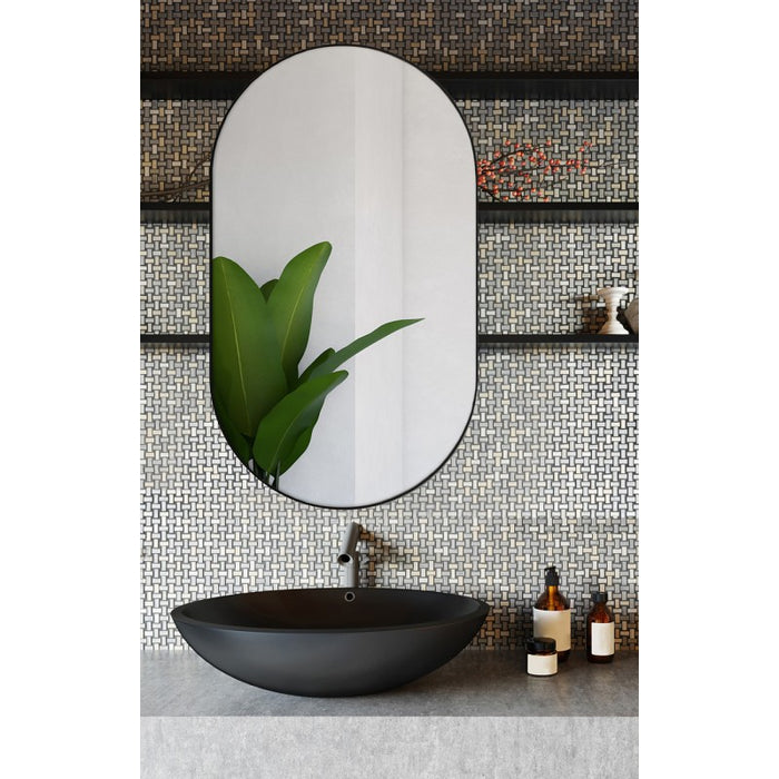 Miroir noir métal salle de bain