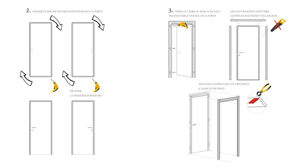 Bloc-porte fin de chantier START Chêne Naturel, H.204 l.73cm, réversible