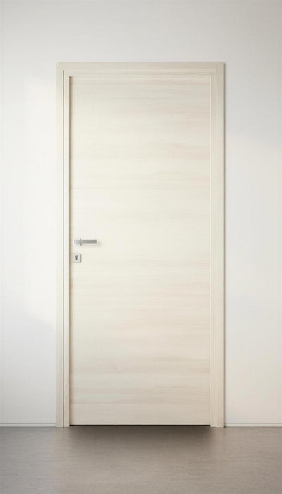 Bloc-porte fin de chantier Equilibre Latte, H.204 l.73cm, réversible