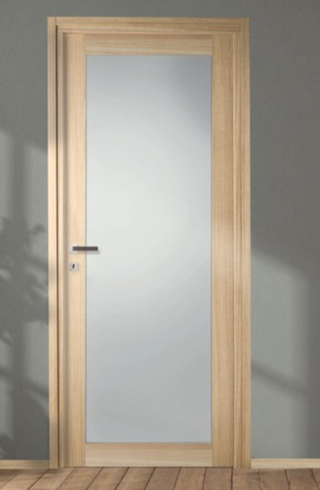 Bloc-porte fin de chantier Equilibre Chêne Naturel, H.204 l.83cm, réversible vitrée