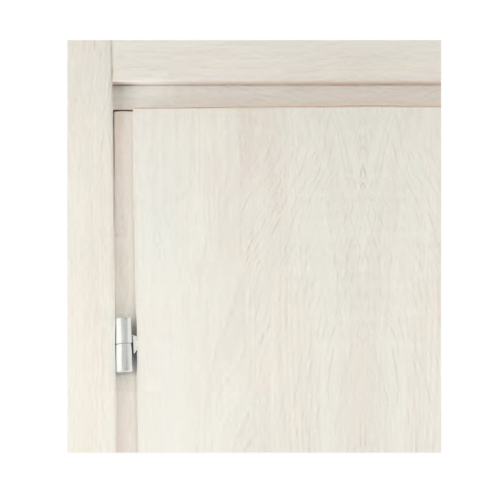 Bloc-porte fin de chantier Essence Blanc Latte, H.204 l.73cm, réversible + Poignée Goccia chrome OFFERTE