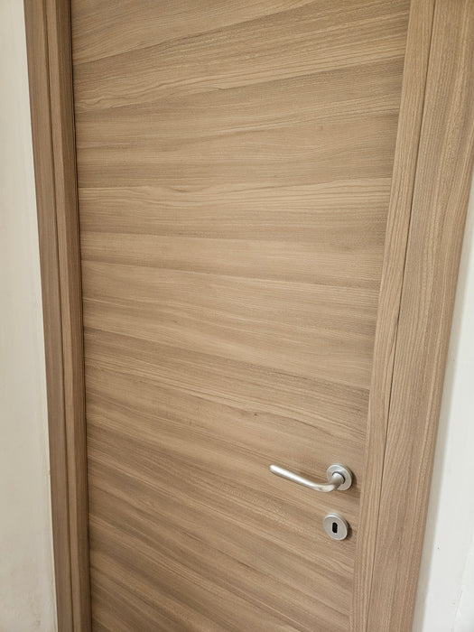 Bloc-porte fin de chantier START Noyer, H.204 l.93cm, réversible