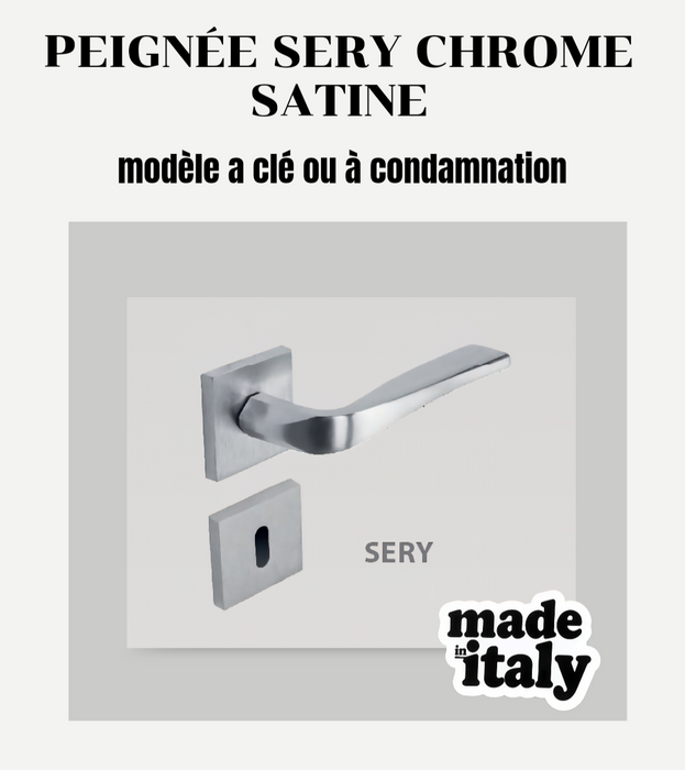 Poignée de porte Sery Chrome Satiné