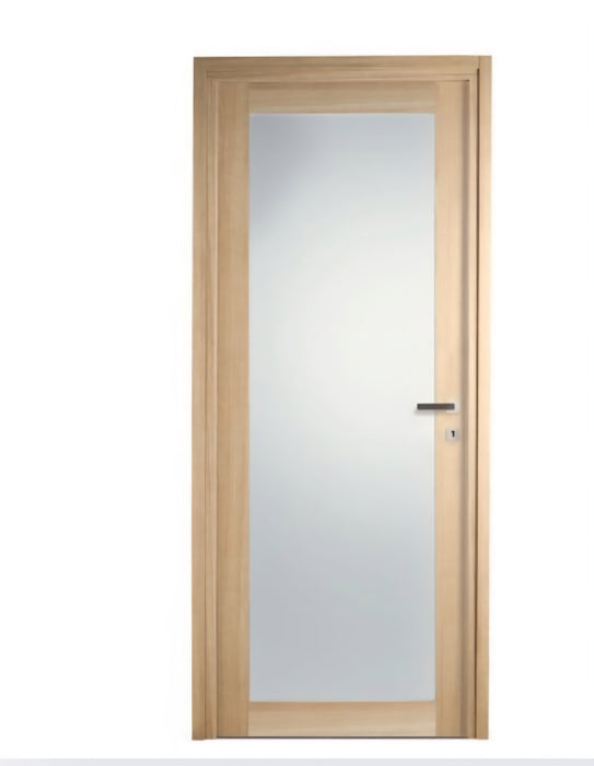 Bloc-porte fin de chantier Equilibre Chêne Naturel, H.204 l.83cm, réversible vitrée
