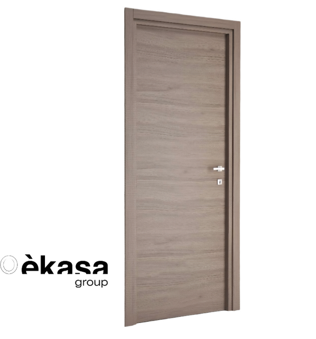 Bloc-porte fin de chantier START Noyer, H.204 l.83cm, réversible