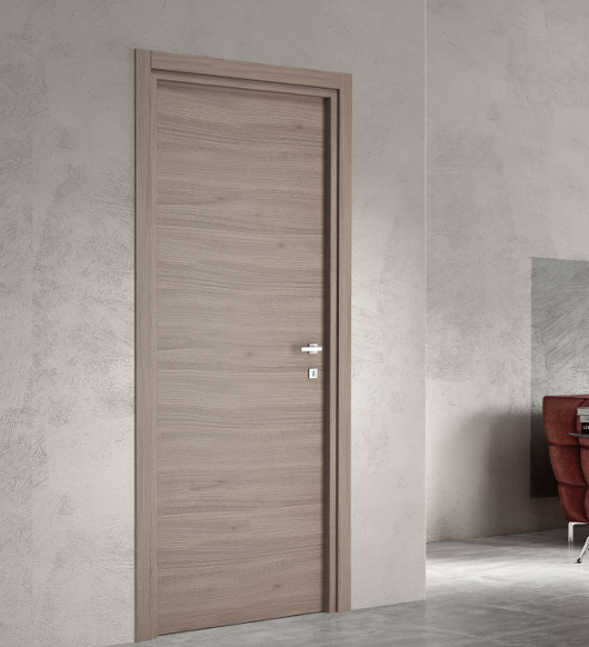 Bloc-porte fin de chantier START Noyer, H.204 l.83cm, réversible